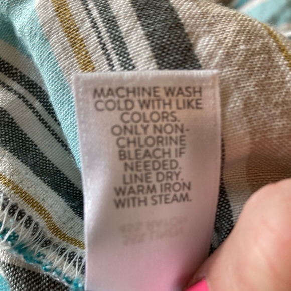 J Jill Womens Pull On Striped Linen Blend Pants Size XLP Summer Coastal Classic - Picture 10 of 10